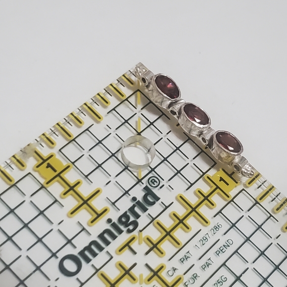 Sterling Silver Jeweled Spacer Bar 4-strand Faceted Garnet (Dyed) - Picture 2 of 6